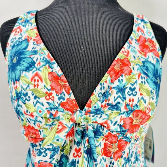 Swim Solutions Simply Sweet Tie Front Tummy-Control Tankini Top Size 10 NWT $72 - Picture 11 of 12